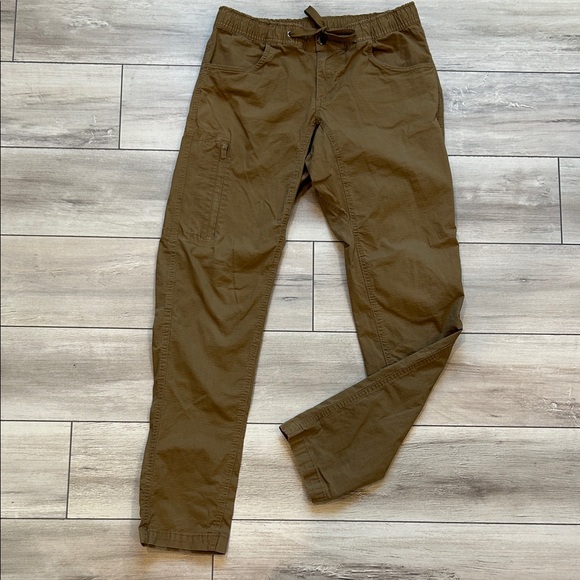 BYLT Weekender Pant tan brown elastic waist pants size small - Picture 1 of 9
